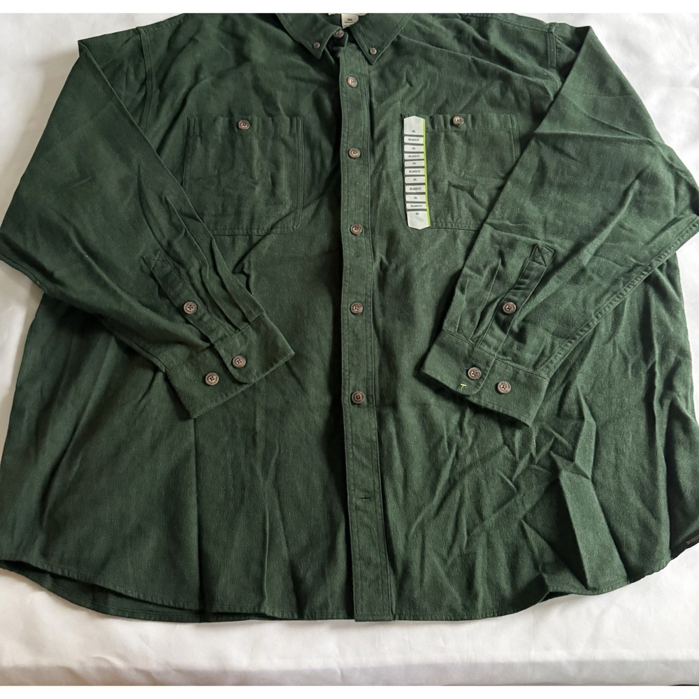 NWT DULUTH TRADING MENS 4XL Relaxed Flannel Shirt Green